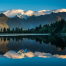 Lake Matheson sunset reflection Mt Tasman